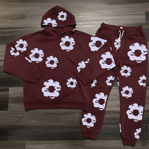 Conjunto de Chándal de Dos Piezas de Mezclilla con Logotipo Personalizado para Hombre, Ropa Casual de Invierno, Chándal Premium de Alta Calidad - Product Image 1