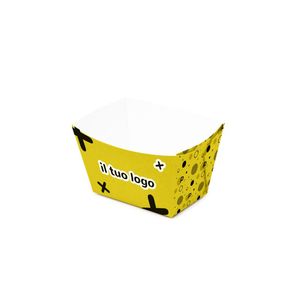 Plateaux en carton personnalisés Mod. Assiettes et bols en papier pliables 6x10x7 cm - Product Image 2