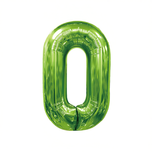 Globo de Fiesta con Número Verde N0 100 cm, Bolsa de 12 Unidades - Product Image 2