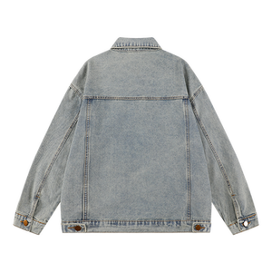 Veste décontractée en jean boutonnée pour homme, coupe ajustée, idéale pour l'automne - Product Image 4