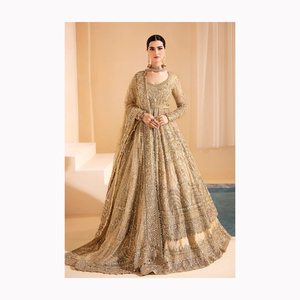 Ropa de mujer Diseñador pesado babrik Seda Tafetán Seda Lehenga choli con trabajo de piedra Koti mangas completas - Product Image 3