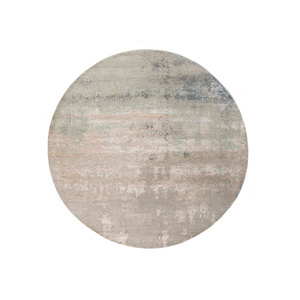 Alfombra Kavi Gris y Negra de Lana y Seda de Bambú Anudada a Mano, Diseño Teoría del Caos, Patrón Abstracto Rectangular para Sala de Estar Juvenil Esk-361 - Product Image 1