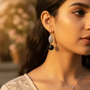 Pendientes de Ónice Negro para Mujer - Plata 925 - Declaración de Moda - Product Image 1