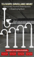 Support de caméra de sécurité CCTV télescopique en alliage d'aluminium réglable, support d'extension en U de 30 à 60 cm