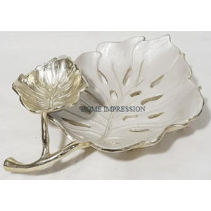 Tazón de comida y fechas de aluminio de Metal con forma de hoja, mesa decorativa de calidad Superior, tazón y plato para servir en el hogar en la India - Product Image 3