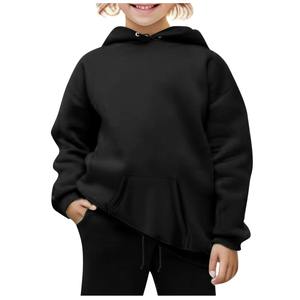 Sudadera con capucha para niños y pantalones de chándal Trajes de dos piezas Conjuntos de ropa de otoño e invierno Chándal con capucha de color sólido Trajes de 2 piezas - Product Image 3