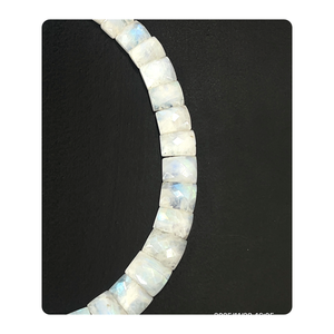 Collar de Piedras Preciosas de Piedra Lunar Arcoíris Natural Facetada de 18 Pulgadas - Product Image 1