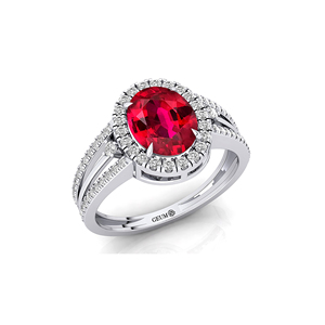 IGI chứng nhận phòng thí nghiệm phát triển <span class=keywords><strong>Ruby</strong></span> kim cương tự nhiên rắn vàng prong Set Rhodium mạ Nhẫn cưới sang trọng cho phụ nữ Birthstone Đảng - Product Image 3
