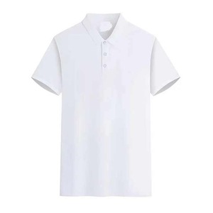 เสื้อโปโลแขนสั้นผู้ชายคุณภาพสูง ระบายอากาศได้ดี สีพื้น ผ้าถักลำลอง - Product Image 3