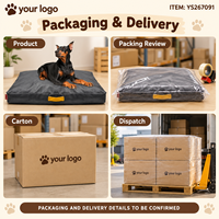 Matelas pour chien rectangulaire en tissu texturé gris foncé Yangyangpet avec poignée de transport