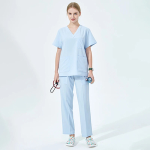 Uniformes hospitaliers gommage médical Blouses médicales médecin à la mode gommages à manches longues costume de travail coton chirurgical Polyester unisexe - Product Image 2