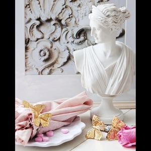 Elegant Gold <b>Butterfly</b> Accent Silver Napkin Ring Ideal for <b>Party</b> Table Settings Home Dining <b>Decor</b> And Guest Hosting Use - Product Image 2