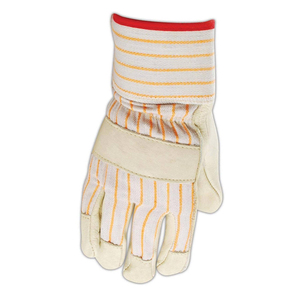 Gran oferta de guantes de aparejo de doble palma de alta resistencia, guantes de trabajo de puño de seguridad de cuero de vaca dividido para trabajos de construcción - Product Image 5