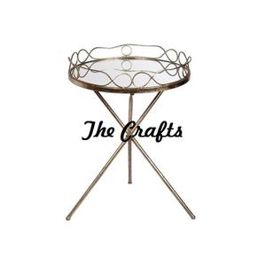 Plateau de service en fer et verre personnalisé OEM Plateau à café de forme ronde pour la vaisselle avec support - Product Image 3