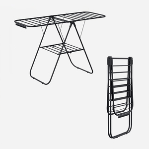 Có Thể Gập Lại Tiết Kiệm Không Gian Kim Loại Giặt Bướm Sấy Quần Áo Giá Với Vớ Clip - Product Image 5