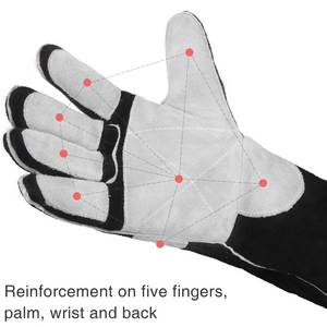 Gants de soudage en cuir de vachette robustes, résistants aux flammes, pour soudeurs professionnels - Product Image 3