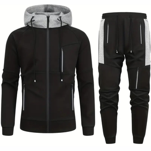 Conjuntos Deportivos Casuales de Invierno para Hombre, Ecológicos, con Capucha y Cintura Elástica, Tallas Grandes, Color Sólido y Estampado, Venta al Por Mayor - Product Image 3
