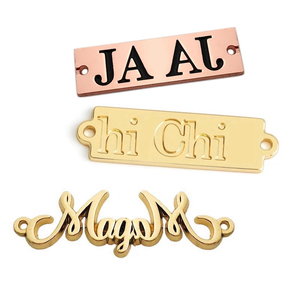 Etiquetas de metal grabadas con grabado personalizado, logo para ropa - Product Image 2