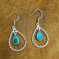 Boucles d'oreilles indiennes faites à la main en argent sterling 925 pierres précieuses turquoises rares pour les mariages fêtes idée cadeau du fabricant