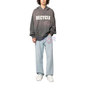 Sudaderas con Capucha Extra Grandes para Hombre, Estilo Desgastado, Decoloración al Sol, 100% Algodón, Felpa, Personalizadas, Vintage - Product Image 3