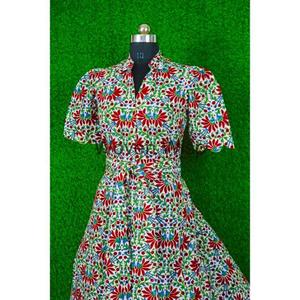 Robe d'été décontractée en coton pour femmes Robe de soirée Maxi moulante florale avec robe moulante décontractée - Product Image 4