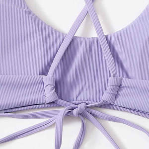 Ensemble de bikini personnalisé avec logo, deux pièces, sexy, pour femmes, ensemble de bikinis à bretelles, imprimé floral lumineux, ensemble de soutien-gorge et de culotte pour femmes, string bikini - Product Image 3