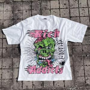 เสื้อยืดลายกราฟิกสำหรับผู้ชายผ้า100% ล้วนแนวสตรีทแวร์ผ้าหนาพิมพ์ลาย DTG ไหล่ตกไซส์วินเทจสำหรับผู้ชาย - Product Image 1