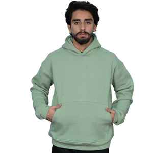 400g100% Coton Pullover Hoodie pour Hommes Heavyweight Fleece Streetwear Logo Personnalisé Broderie Casual Fashion Mint Green Sweatshirt - Product Image 2
