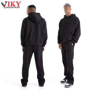 Survêtement évasé pour homme avec logo personnalisé, pantalon superposé, couleur unie, prix compétitif, vêtements pour homme, survêtement évasé - Product Image 3