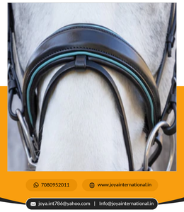 Prix le plus bas Cheval Santorini Bride à mors en cuir noir avec passepoil sarcelle Brides de dressage personnalisées de bonne qualité pli - Product Image 4