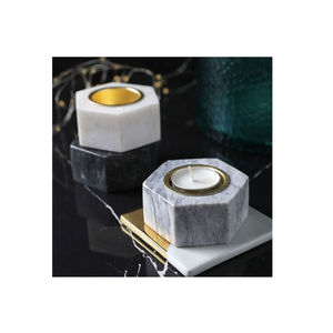 New Modern Design Hexagon 3 Colors Marble <b>Tea</b> Light Candle Holders Candle <b>Stand</b> and Votives for Wedding Party Use in Low Price - Product Image 1