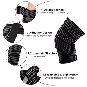 Fitness Compression Élastique Genou Soutien Orthèse Gym Haltérophilie Powerlifting Bandage Squat Genou Wraps Coudières Genouillères - Product Image 2