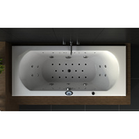 Bañera de Hidromasaje Portátil Moderna para Interiores Vincenca, 180 x 80 cm, Acrílico Blanco, Iluminación LED, Jets de Masaje, Cuadrada/Ovalada, 61 cm