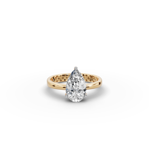 Bague en diamant taille poire cultivé en laboratoire 2 <span class=keywords><strong>TCW</strong></span> pour femme, fiançailles, or 18K/14K, bijou élégant et unique - Product Image 1