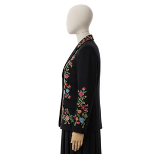 Blazer d'automne brodé à la main antistatique polyester coton tissu formel tenue décontracté léger confortable veste pour hommes - Product Image 2