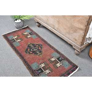Tapis turc de 16x39 pieds, tapis patchwork tissé plat rouge et beige, décorations de salon, laine PP, support en latex - Product Image 2