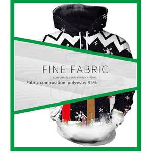 Sudadera con Capucha Navideña para Hombre, Estilo Urbano, Algodón/Poliéster, Color Sólido, Diseño con Cremallera, Transpirable, Secado Rápido, Mejor Precio al por Mayor - Product Image 3