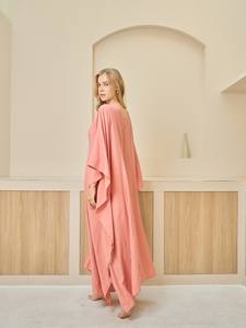 Combinaison kimono japonaise en soie peinte à la main fleurs de cerisier robe de chambre à fleurs décontractée caftan rose dentelle vêtements de plage caftan - Product Image 5