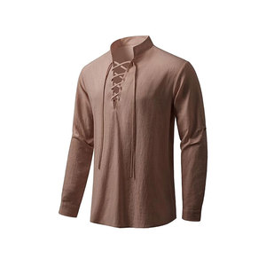Costume de reconstitution laçage haut chemise vêtements d'âge moyen pour adulte 3XL - Product Image 5