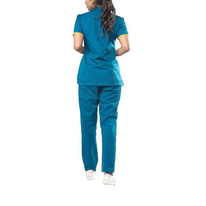 High Quality Short Sleeve Unisex Hospital <b>Scrub</b> Uniform Sets Durable 100% Cotton Canvas Stretch <b>Scrubs</b> with Needle Detection - Product Image 3