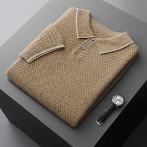 Polo de manga corta bordado de algodón de primavera/verano para hombre de alta calidad 2023, camiseta Polo deportiva informal de negocios, camiseta Top - Product Image 2