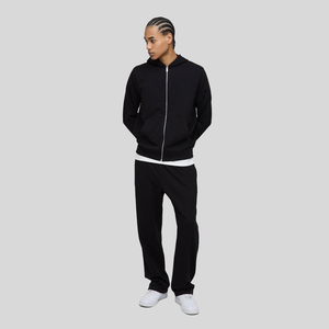 ชุดวอร์มสำหรับผู้ชายผ้าฝ้าย100% ดีไซน์ใหม่ล่าสุดมีฮู้ดกางเกงขาบานและซิปโลโก้ตามสั่ง - Product Image 1