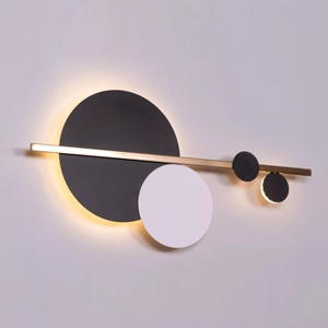 Lámpara Decorativa de Pared Redonda con Marco Metálico Dorado Moderno, Diseño 2026, para Habitación, Dormitorio, Hogar - Product Image 3