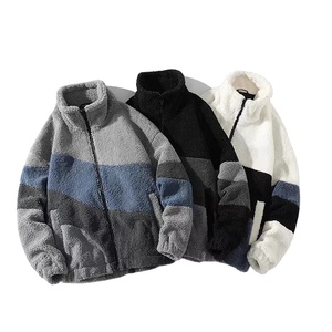 Chaqueta de Hombre de Forro Polar Afelpado con Diseño de Patchwork, Gruesa y Cálida para Otoño e Invierno, Personalizable, Holgada, con Bolsillos - Product Image 5