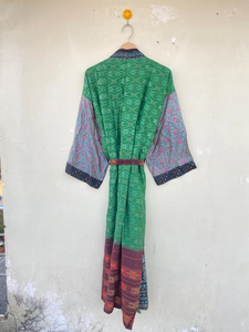 Kimono de seda crepé, bata de maternidad, vestido de gasa, ropa de salón, ropa de dormir larga, bata Hippie, verano, otoño, primavera, estilo informal, tamaño libre - Product Image 6