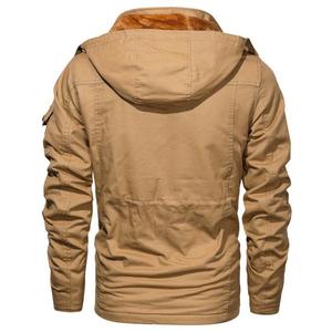 Abrigo personalizado de moda para hombre abrigo de lana de color sólido con capucha de talla grande para hombre chaqueta cálida de invierno para hombre - Product Image 2