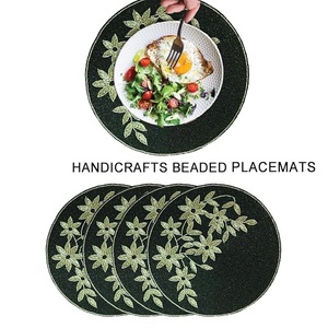 แผ่นรองแก้วสำหรับรับประทานอาหารลูกปัดแก้วขนาด36 "แผ่นรองจานสำหรับงานแต่งงานดีไซน์ลายดอกไม้งานออกแบบได้ตามต้องการ - Product Image 5