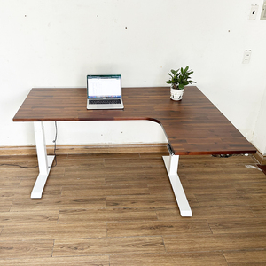 FlexiCorner Contemporary Lift Table Acacia Wood with 3-Joint <b>Electric</b> Legs FLD025 - Product Image 5