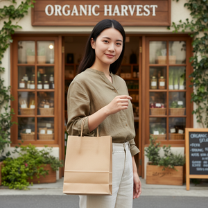 Recién llegado, bolsas clásicas ecológicas de papel revestido para alimentos con impresión de logotipo personalizado de laminación - Product Image 4