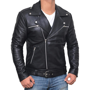 Chaqueta de cuero genuino de edición limitada para hombre, talla estadounidense, cuero de cordero con apliques, bordado de diamantes, la mejor moda de alta calidad - Product Image 2